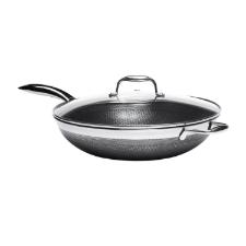 Panela Wok em Ao com Alas Inox 34cm com Tampa Oxford CookingPro Hive