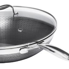 Panela Wok em Ao com Alas Inox 34cm com Tampa Oxford CookingPro Hive