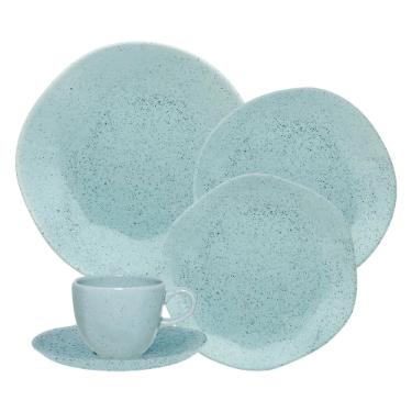 Jogo de Jantar Chá 30 Peças Porcelana Oxford Ryo Blue Bay: Litoral Jogo de Jantar Chá 30 Peças Porcelana Oxford Ryo Blue Bay: Litoral