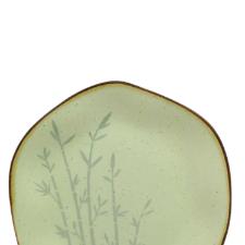 Jogo de 6 Pratos de Sobremesa Oxford Ryo Bambu Marrom e Verde 21,5cm Porcelana
