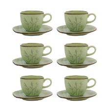 Jogo de 6 X�caras de Ch� Oxford Ryo Bambu 220ml com Pires Porcelana