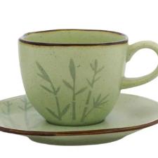 Jogo de 6 X�caras de Ch� Oxford Ryo Bambu 220ml com Pires Porcelana