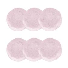 Jogo de 6 Pratos Sobremesa Oxford Ryo Pink Sand Rosa Claro 21,5cm Porcelana