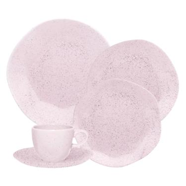 Jogo de Jantar Chá 30 Peças Porcelana Oxford Ryo Pink Sand: Caribe Jogo de Jantar Chá 30 Peças Porcelana Oxford Ryo Pink Sand: Caribe