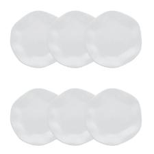 Jogo de 6 Pratos de Sobremesa Oxford Ryo White 21,5cm Porcelana