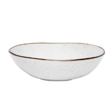 Saladeira de Porcelana Oxford Ryo Maresia Branco e Marrom 26cm