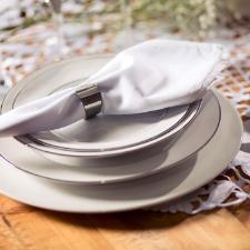 Jogo de Jantar Chá 30 Peças Porcelana Oxford Flamingo Diamond: Prata Jogo de Jantar Chá 30 Peças Porcelana Oxford Flamingo Diamond: Prata