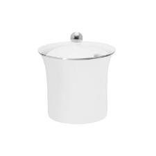 Aucareiro de Porcelana Oxford Flamingo Isabel com Tampa Branco e prata 200ml