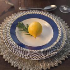 Jogo de Jantar Ch 30 Peas Porcelana Oxford Flamingo Op Art: Ouro