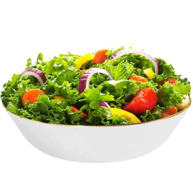 Saladeira em porcelana com friso ouro Oxford Sofia 26cm: Elegncia e brilho para servir