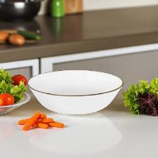 Saladeira em porcelana com friso ouro Oxford Sofia 26cm: Elegncia e brilho para servir