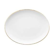 Travessa Oval de Porcelana Oxford Flamingo Sofia Branco e Dourada 31cm
