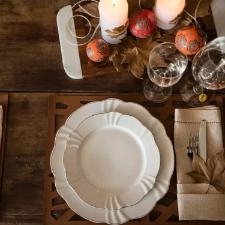 Jogo de Jantar Ch Caf 42 Ps Porcelana Oxford Soleil Victria Ouro