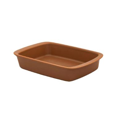 Travessa Refratria Oxford Tango Marrom 34x21x6,5cm 2L