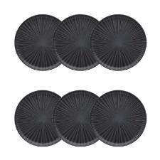 Jogo de 6 Pratos de Sobremesa Oxford Flat nix Preto 20cm