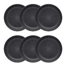 Jogo de 6 Pratos Fundos Oxford Flat nix Preto 20,5cm