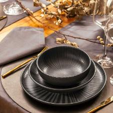 Jogo de 6 Pratos Fundos Oxford Flat nix Preto 20,5cm