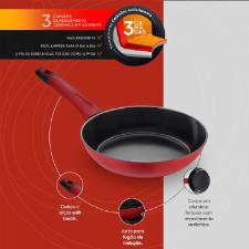 Frigideira Antiaderente Oxford Everyday Vermelha 28cm para Induo