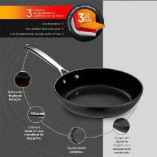 Frigideira Antiaderente Oxford Gourmet Martelado Preta 28cm para Induo e Forno