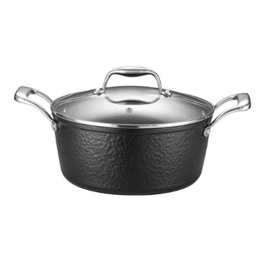 Caarola Antiaderente Oxford Gourmet Martelado Preta 24cm para Induo e Forno