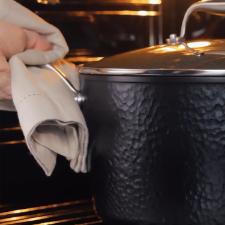Caarola Antiaderente Oxford Gourmet Martelado Preta 28cm para Induo e Forno