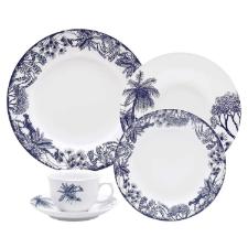 Jogo de Jantar Ch 30 Peas Porcelana Oxford Flamingo Toile De Jouy: Brasil