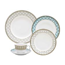 Jogo de Jantar e Ch Oxford Flamingo Palhinha Brasileira 30 Peas Porcelana