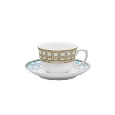 Jogo de Jantar e Ch Oxford Flamingo Palhinha Brasileira 30 Peas Porcelana