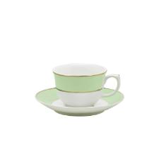 Jogo de Jantar e Chá Oxford Flamingo Classic Verde 30 Peças Porcelana Jogo de Jantar e Chá Oxford Flamingo Classic Verde 30 Peças Porcelana