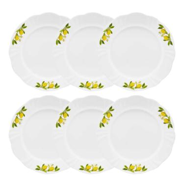 Jogo de 6 Pratos Rasos Oxford Soleil Limoni 29cm Porcelana