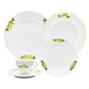 Jogo de Jantar e Ch Oxford Soleil Limoni 30 Peas Porcelana