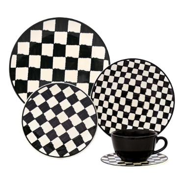 Jogo de Jantar Chá 30 Peças Cerâmica Oxford Unni Damas: Atitude Jogo de Jantar Chá 30 Peças Cerâmica Oxford Unni Damas: Atitude