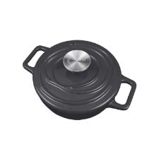 Caarola de Ferro Fundido Esmaltado Oxford Aroma Cinza 18cm Para Fogo Induo