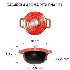 Caarola de Ferro Fundido Esmaltado Oxford Aroma Vermelha 18cm Para Fogo Induo