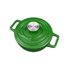 Caarola de Ferro Fundido Esmaltado Oxford Aroma Verde 18cm Para Fogo Induo