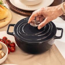 Caarola de Ferro Fundido Esmaltado Oxford Aroma Cinza 22cm Para Fogo Induo