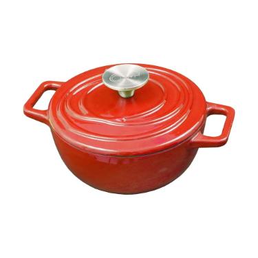 Caarola de Ferro Fundido Esmaltado Oxford Aroma Vermelha 22cm Para Fogo Induo