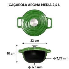 Caarola de Ferro Fundido Esmaltado Oxford Aroma Verde 22cm Para Fogo Induo