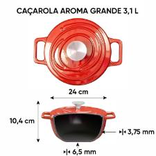 Caarola de Ferro Fundido Esmaltado Oxford Aroma Vermelha 24cm Para Fogo Induo