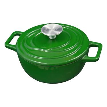 Caarola de Ferro Fundido Esmaltado Oxford Aroma Verde 24cm Para Fogo Induo