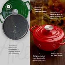 Caarola de Ferro Fundido Esmaltado Oxford Aroma Verde 24cm Para Fogo Induo