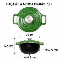 Caarola de Ferro Fundido Esmaltado Oxford Aroma Verde 24cm Para Fogo Induo