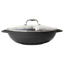 Panela Wok de Ferro Fundido Esmaltado Oxford Aroma Cinza 35cm para Induo