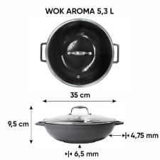 Panela Wok de Ferro Fundido Esmaltado Oxford Aroma Cinza 35cm para Induo