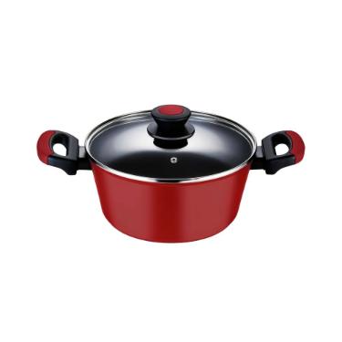Caarola Antiaderente Oxford Everyday Vermelha 20cm Alumnio com Tampa