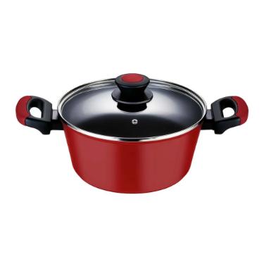 Caarola Antiaderente Oxford Everyday Vermelha 22cm Alumnio com Tampa