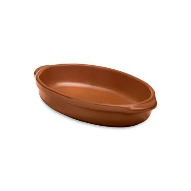 Travessa Oval para Servir Feijoada Oxford Cerâmica Artesanal 24,5cm Terracota Travessa Oval para Servir Feijoada Oxford Cerâmica Artesanal 24,5cm Terracota
