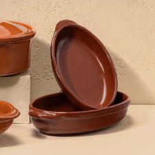 Travessa Oval para Servir Feijoada Oxford Cerâmica Artesanal 24,5cm Terracota Travessa Oval para Servir Feijoada Oxford Cerâmica Artesanal 24,5cm Terracota