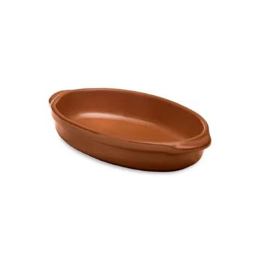 Travessa Oval para Servir Feijoada Oxford Cerâmica Artesanal 20,5cm Terracota Travessa Oval para Servir Feijoada Oxford Cerâmica Artesanal 20,5cm Terracota