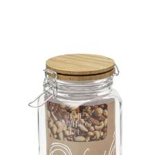 Pote Hermético Oxford Retrô Quadrado de Vidro com Tampa de Bambu 1,2L Pote Hermético Oxford Retrô Quadrado de Vidro com Tampa de Bambu 1,2L